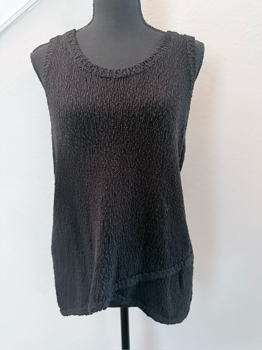 LOFT Black Textured Knit Tank